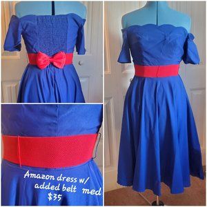 Blue Dress with Belt